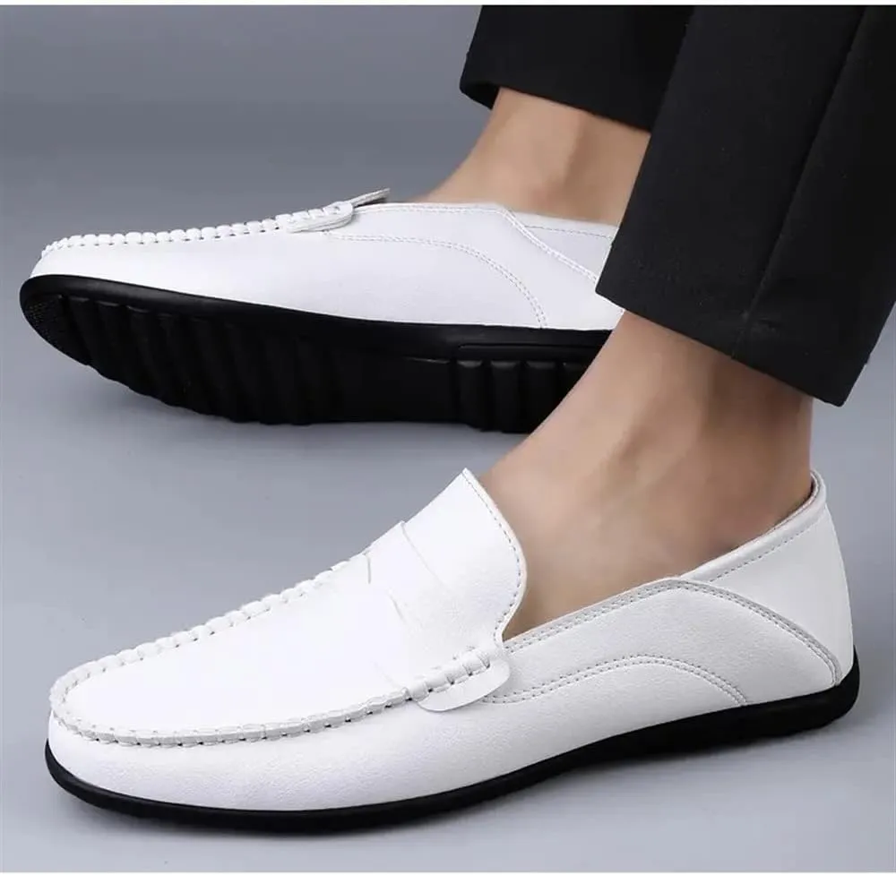 New Loafers for Men Penny Loafers Solid Colors Simple Flat Heel Vegan Leather Anti-Slip Flat Heel Slip Resistant Casual Slip-on