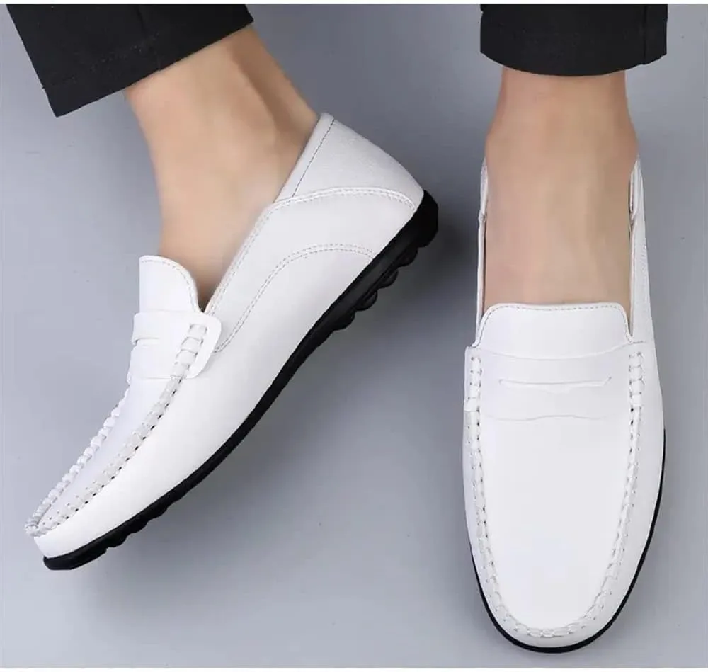 New Loafers for Men Penny Loafers Solid Colors Simple Flat Heel Vegan Leather Anti-Slip Flat Heel Slip Resistant Casual Slip-on