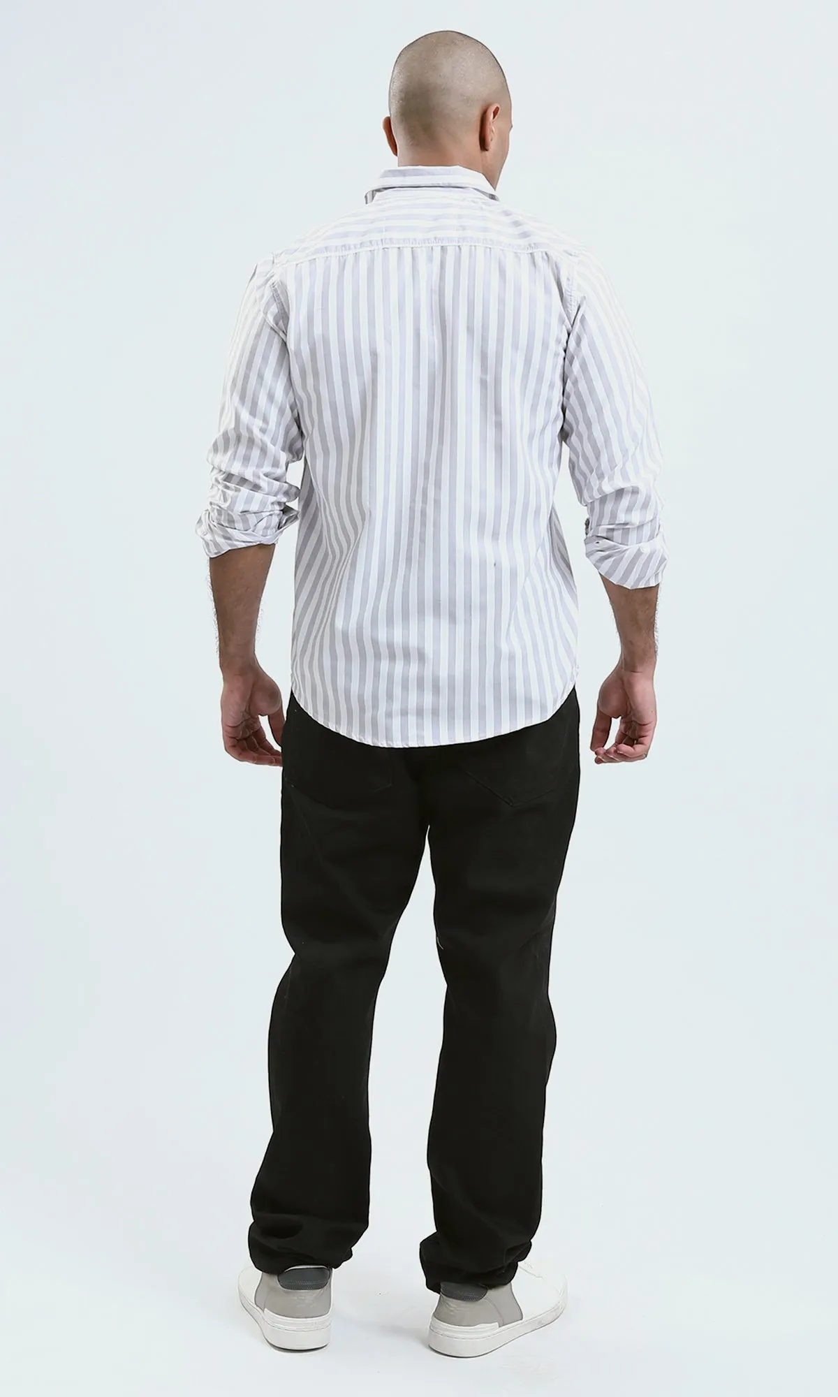 O179976 - Full Buttons Regular Fit Casual Light Grey Shirt