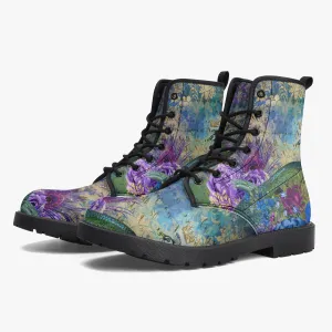 Peacock  Vintage Floral Combat Boots  (JPREG17)