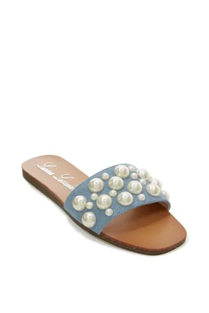 Pearl Denim Slide Blue Denim