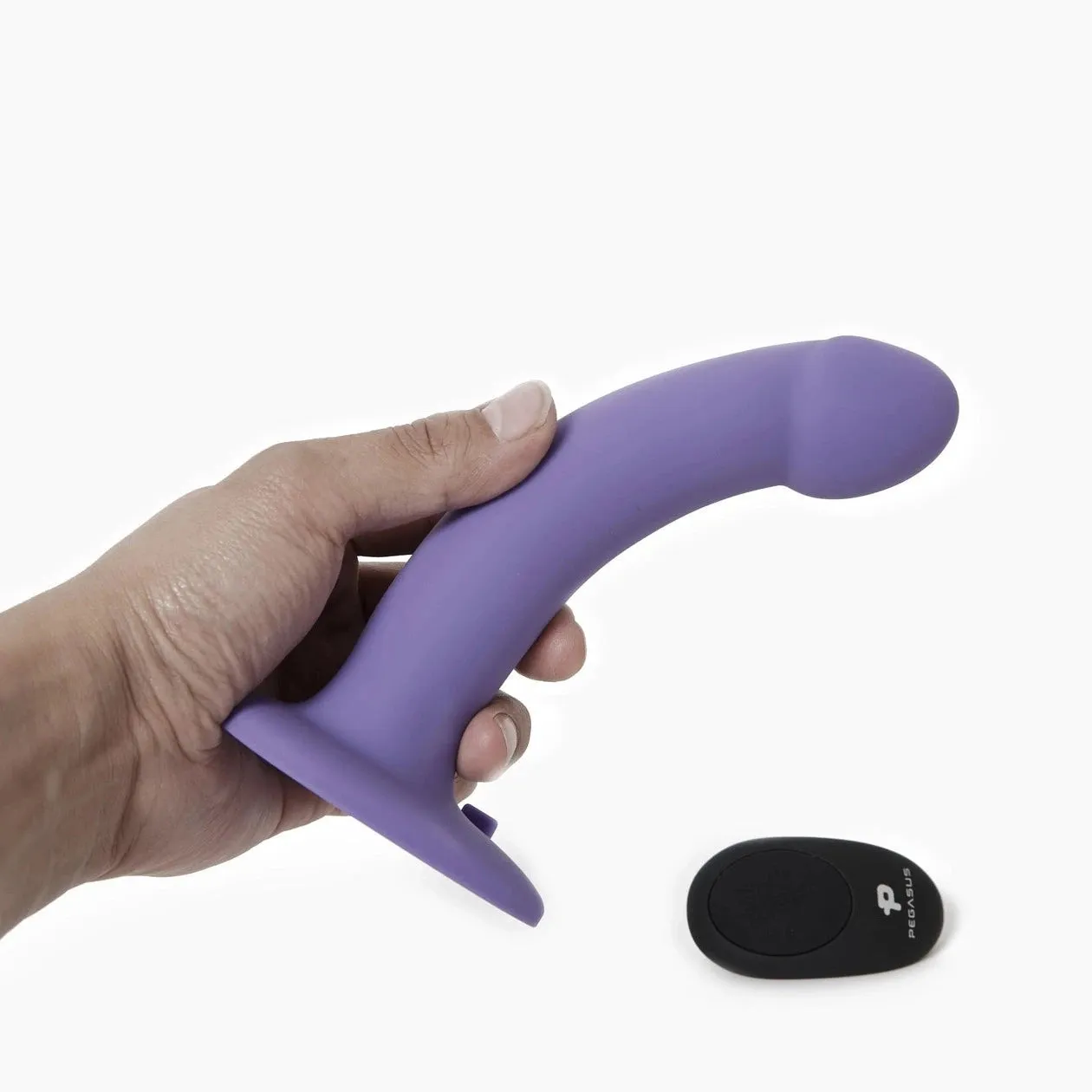 Pegasus 6 inch Curved Realistic G-Spot/ P-Spot Peg Rechargeable Remote Controlled Pegging Set includes Adjustable Harness