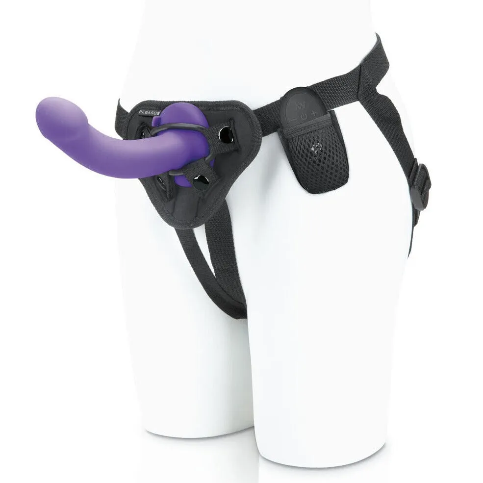 Pegasus 6 inch Curved Realistic G-Spot/ P-Spot Peg Rechargeable Remote Controlled Pegging Set includes Adjustable Harness