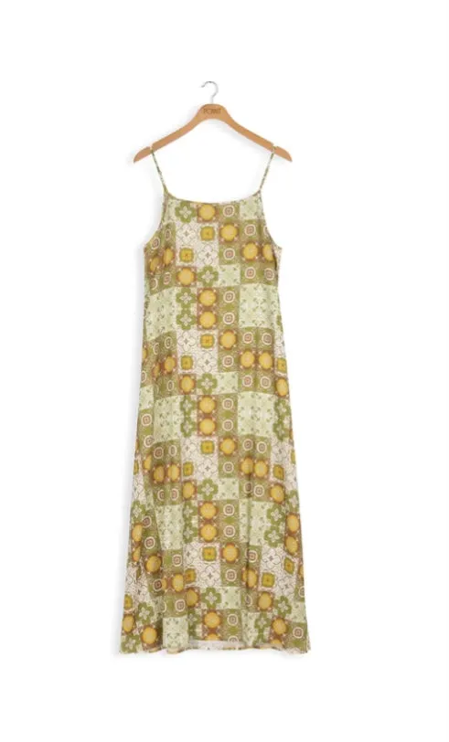 Point Linen Slip Dress