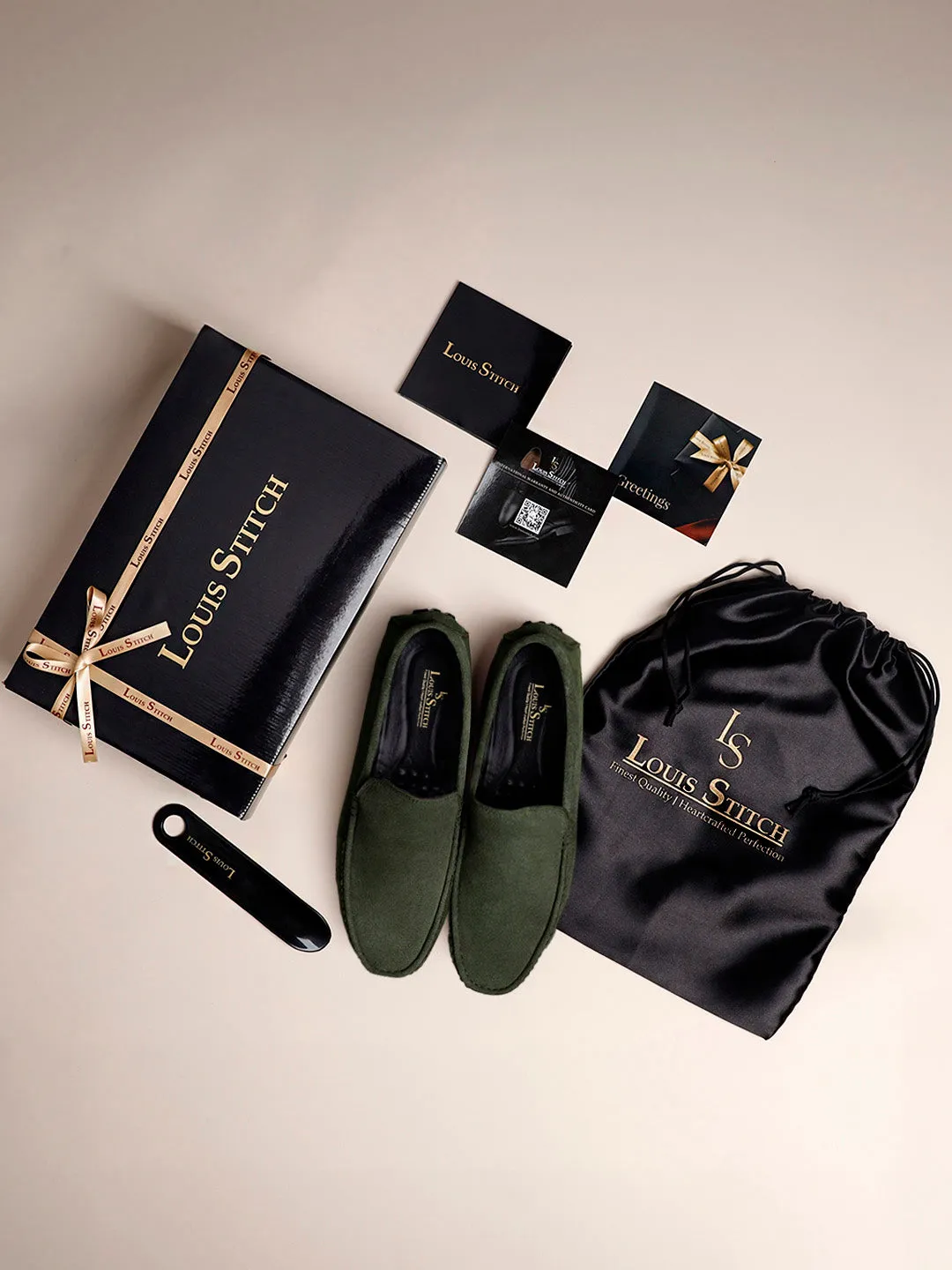 Seaweed Green Handmade Italian Suede Leather Slip-On Penny Loafers