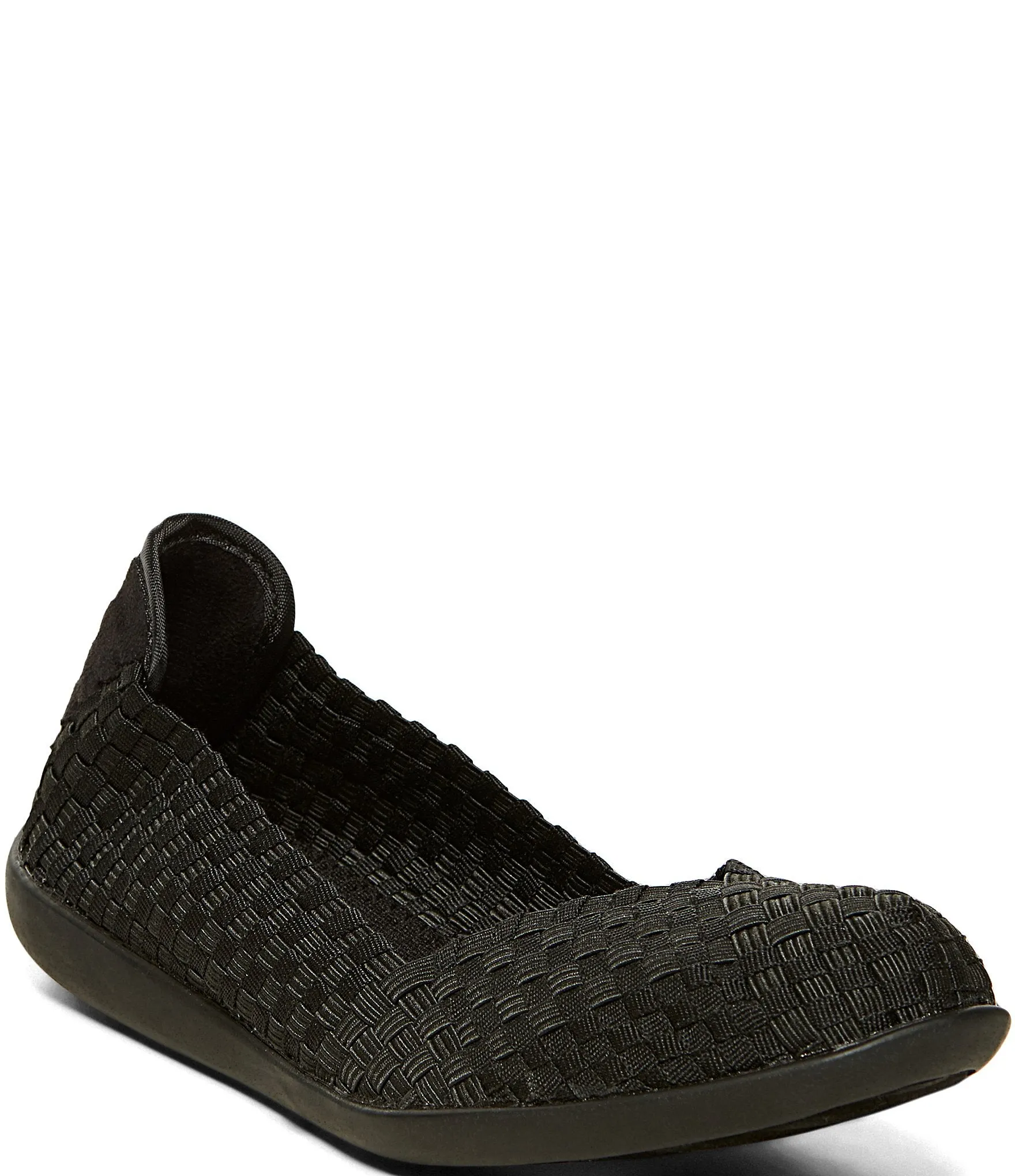 Steve Madden Women's Criss Mesh Slip-on Round toe Ballet Flat BLACK