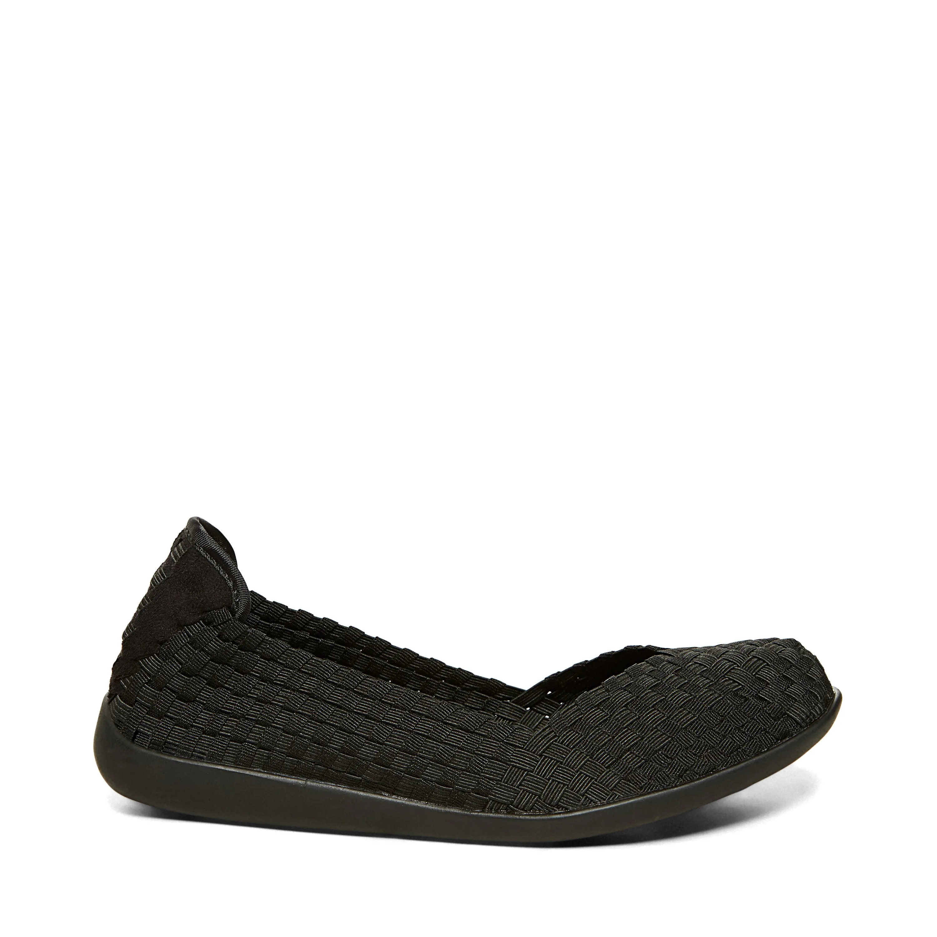 Steve Madden Women's Criss Mesh Slip-on Round toe Ballet Flat BLACK
