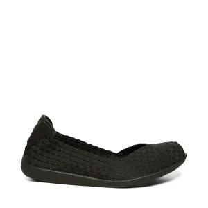 Steve Madden Women's Criss Mesh Slip-on Round toe Ballet Flat BLACK