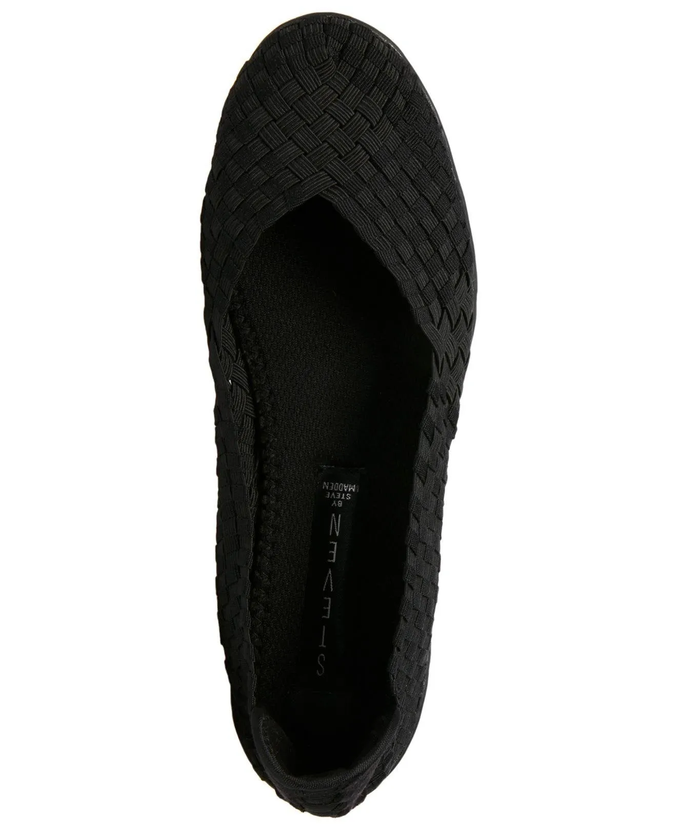 Steve Madden Women's Criss Mesh Slip-on Round toe Ballet Flat BLACK