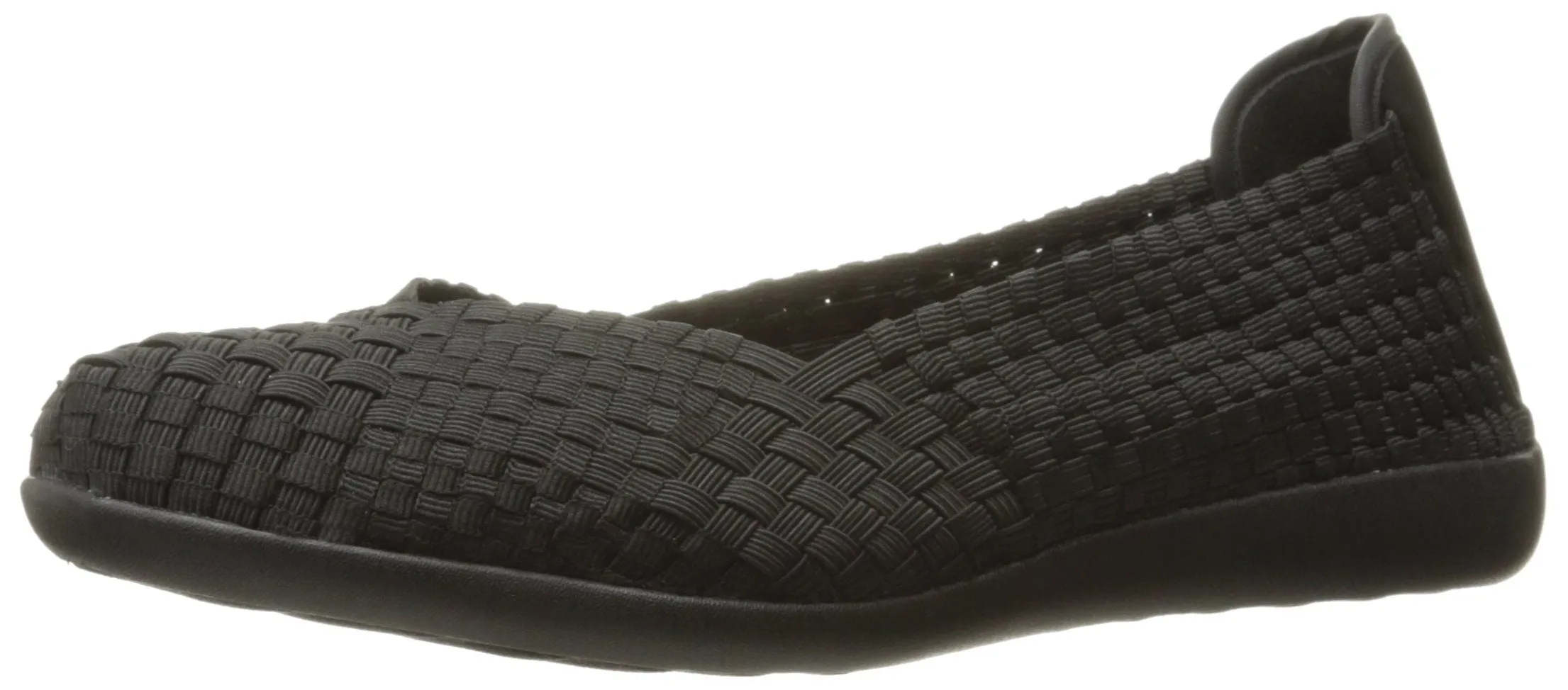 Steve Madden Women's Criss Mesh Slip-on Round toe Ballet Flat BLACK