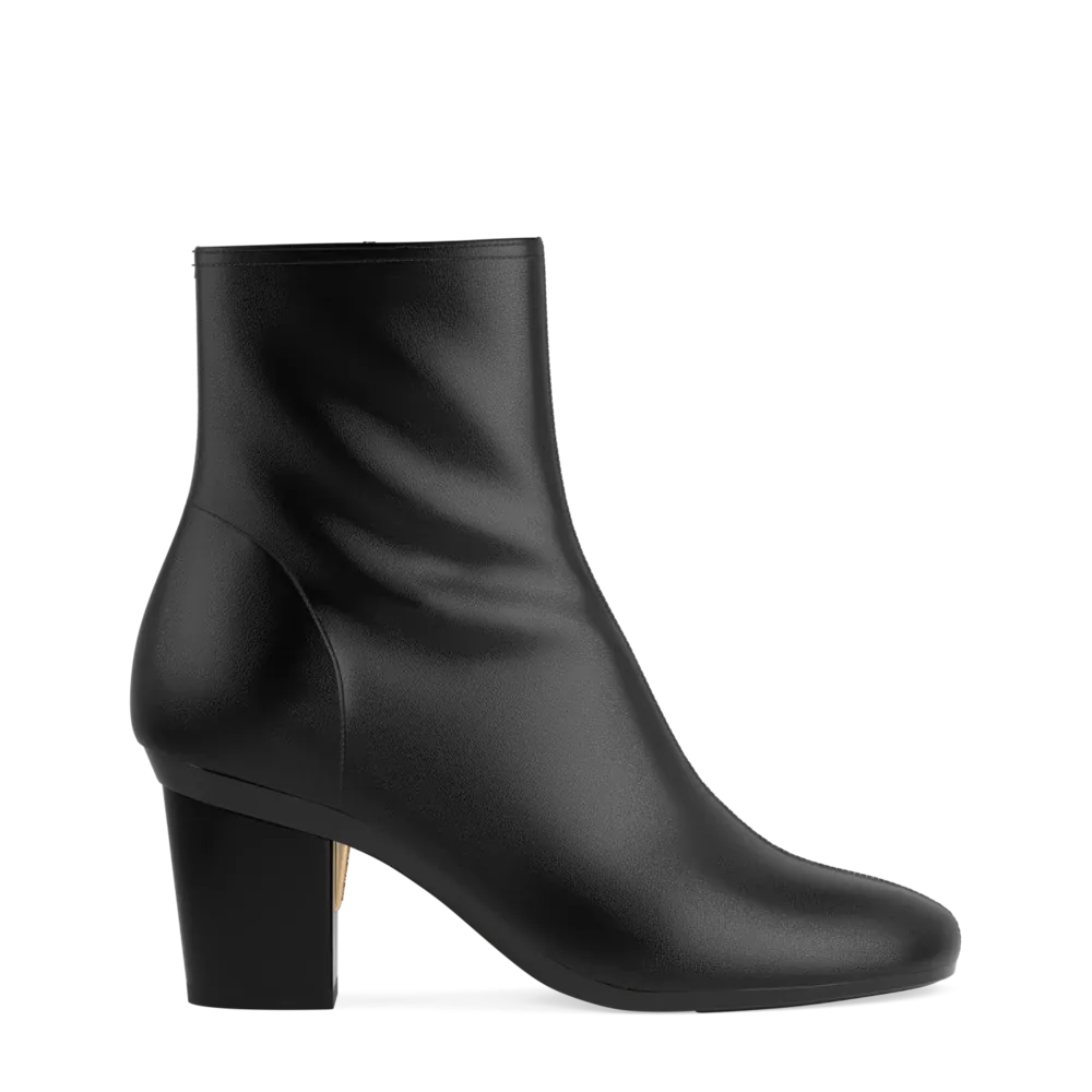 The Josie Bootie - Coal Stretch Leather 3 Block