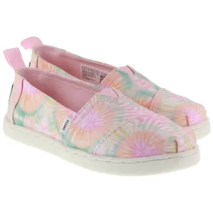 Toms Shoes Kids Canvas Alpargata Tie Dye Pink