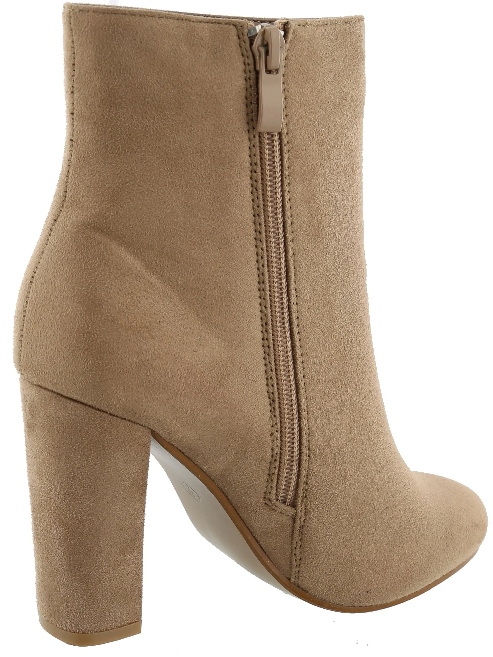 Top Moda Women's Floral Embroidered Chunky Stacked Block Heel Ankle Bootie