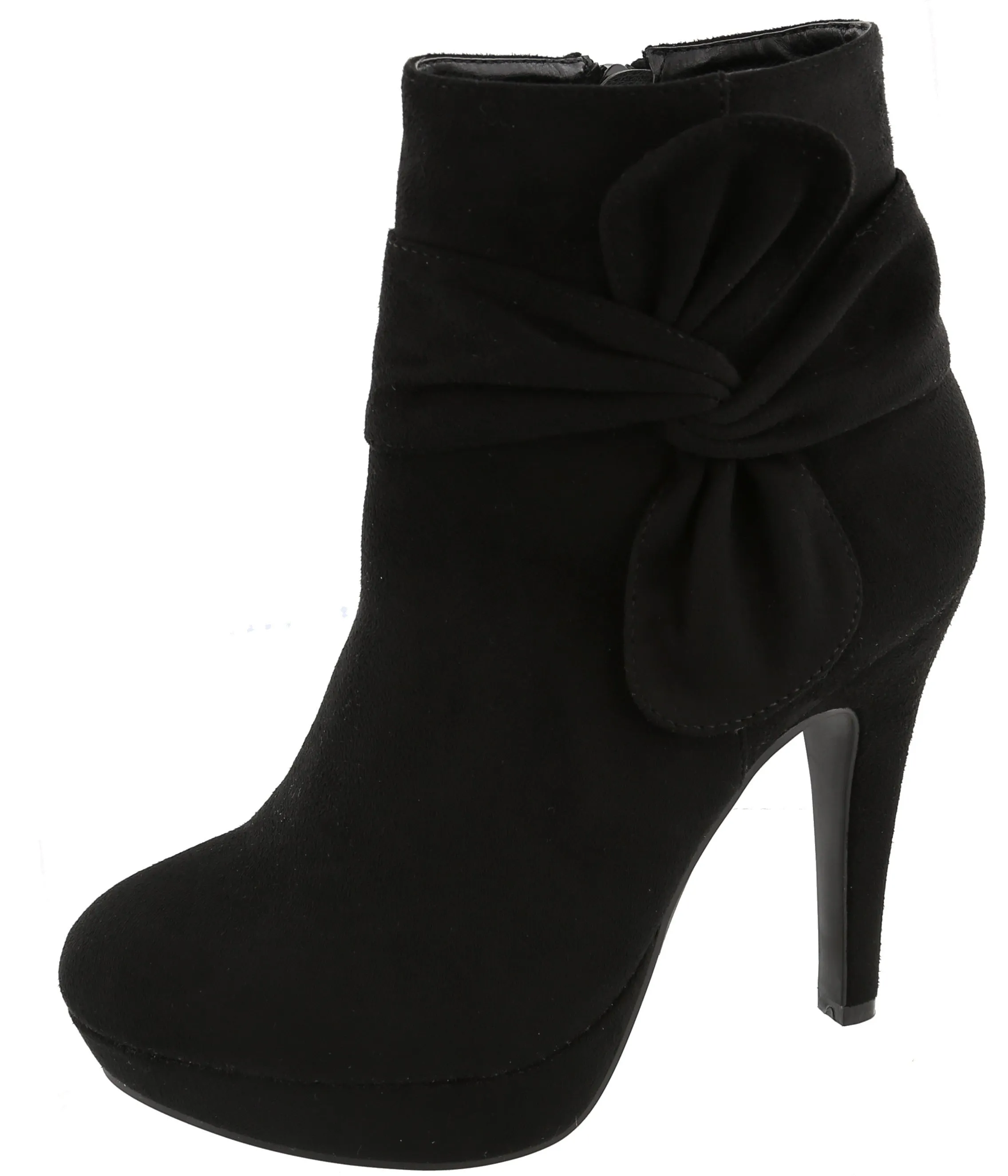 Top Moda Women's Side Bow Knot Platform Stiletto High Heel Ankle Bootie