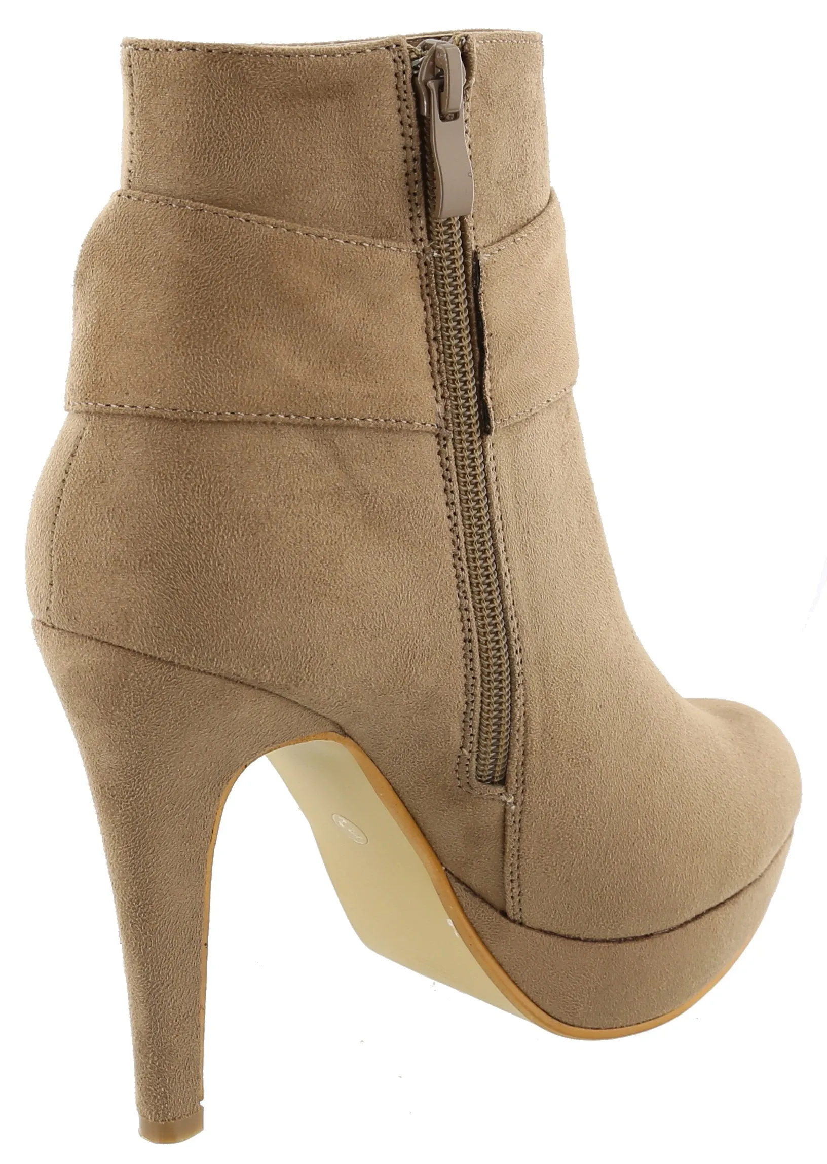 Top Moda Women's Side Bow Knot Platform Stiletto High Heel Ankle Bootie