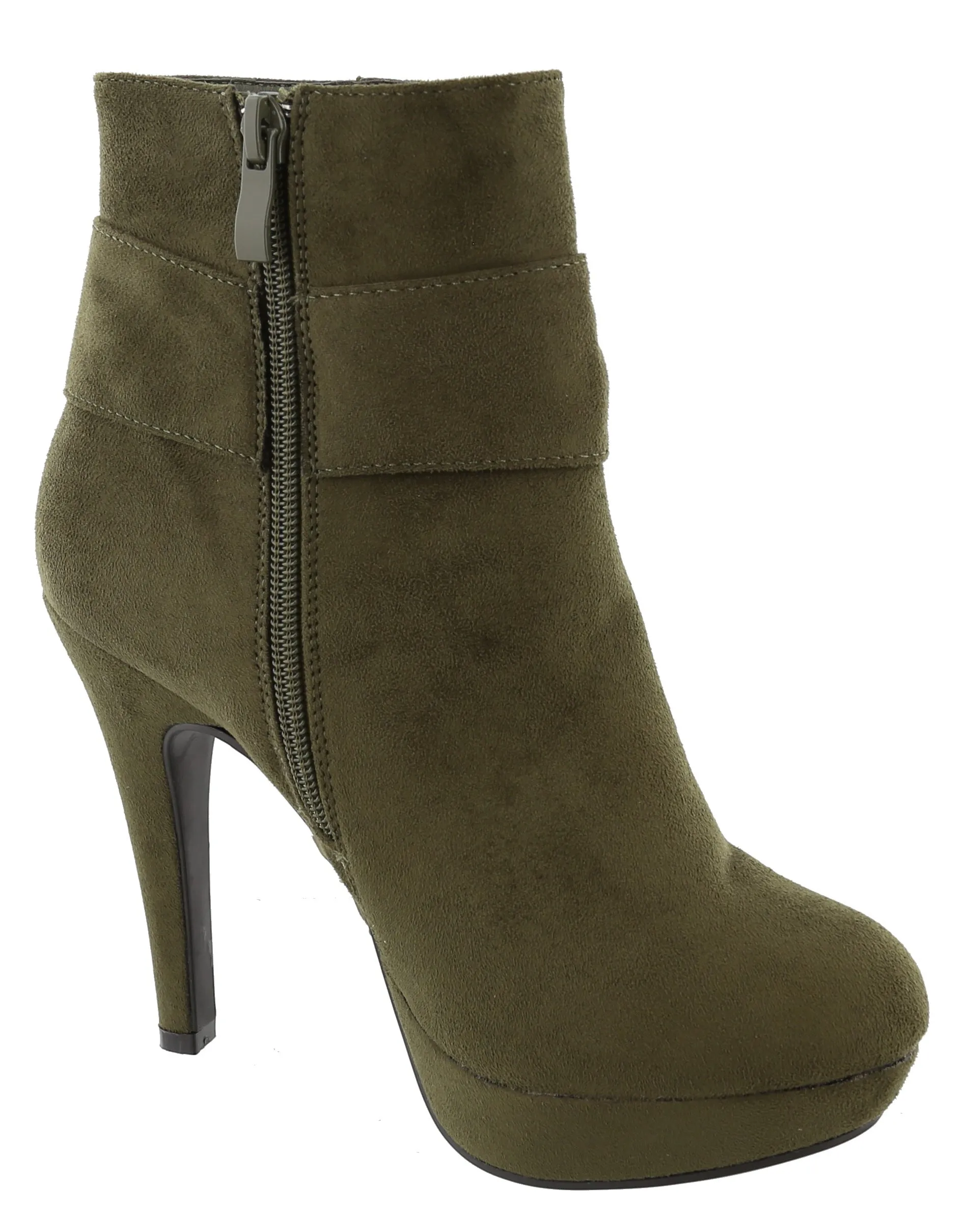Top Moda Women's Side Bow Knot Platform Stiletto High Heel Ankle Bootie