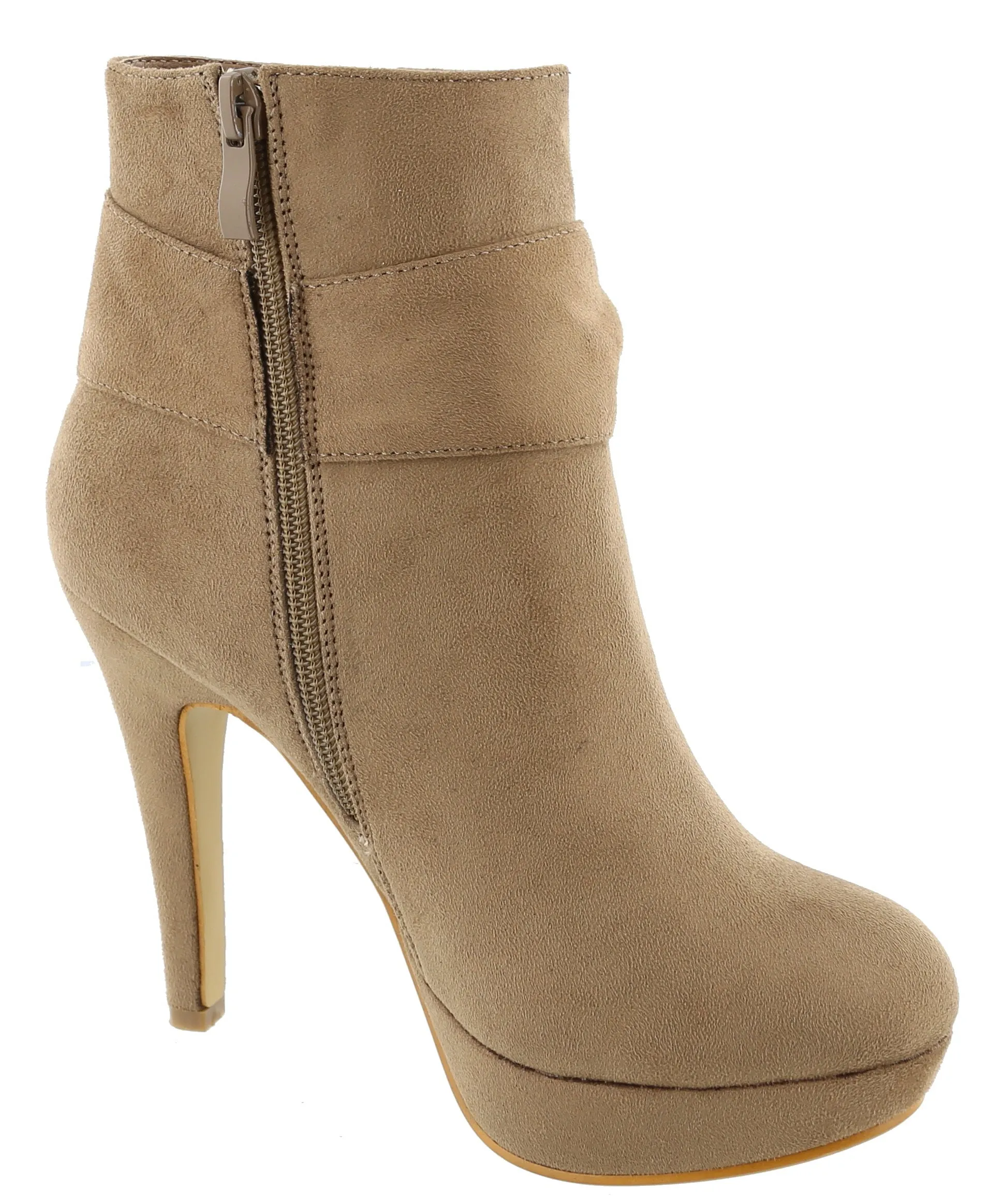 Top Moda Women's Side Bow Knot Platform Stiletto High Heel Ankle Bootie