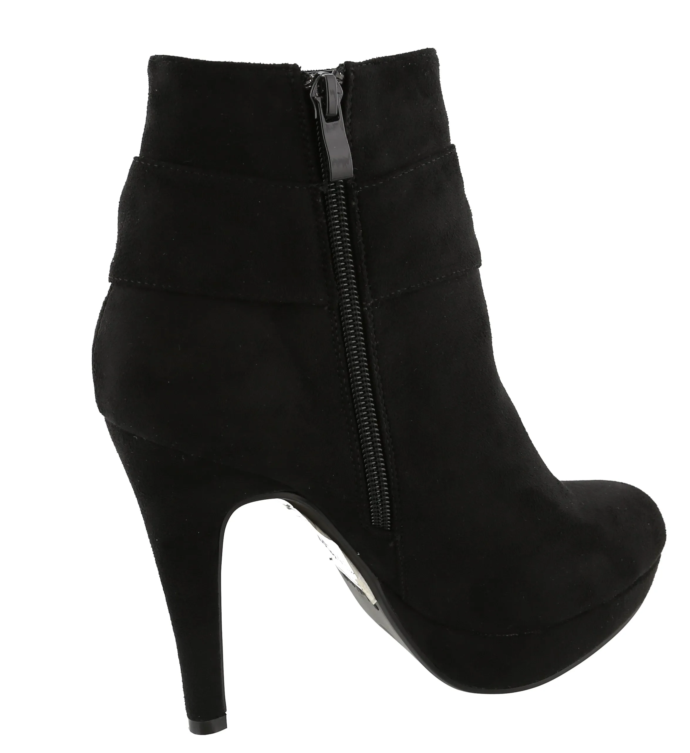 Top Moda Women's Side Bow Knot Platform Stiletto High Heel Ankle Bootie