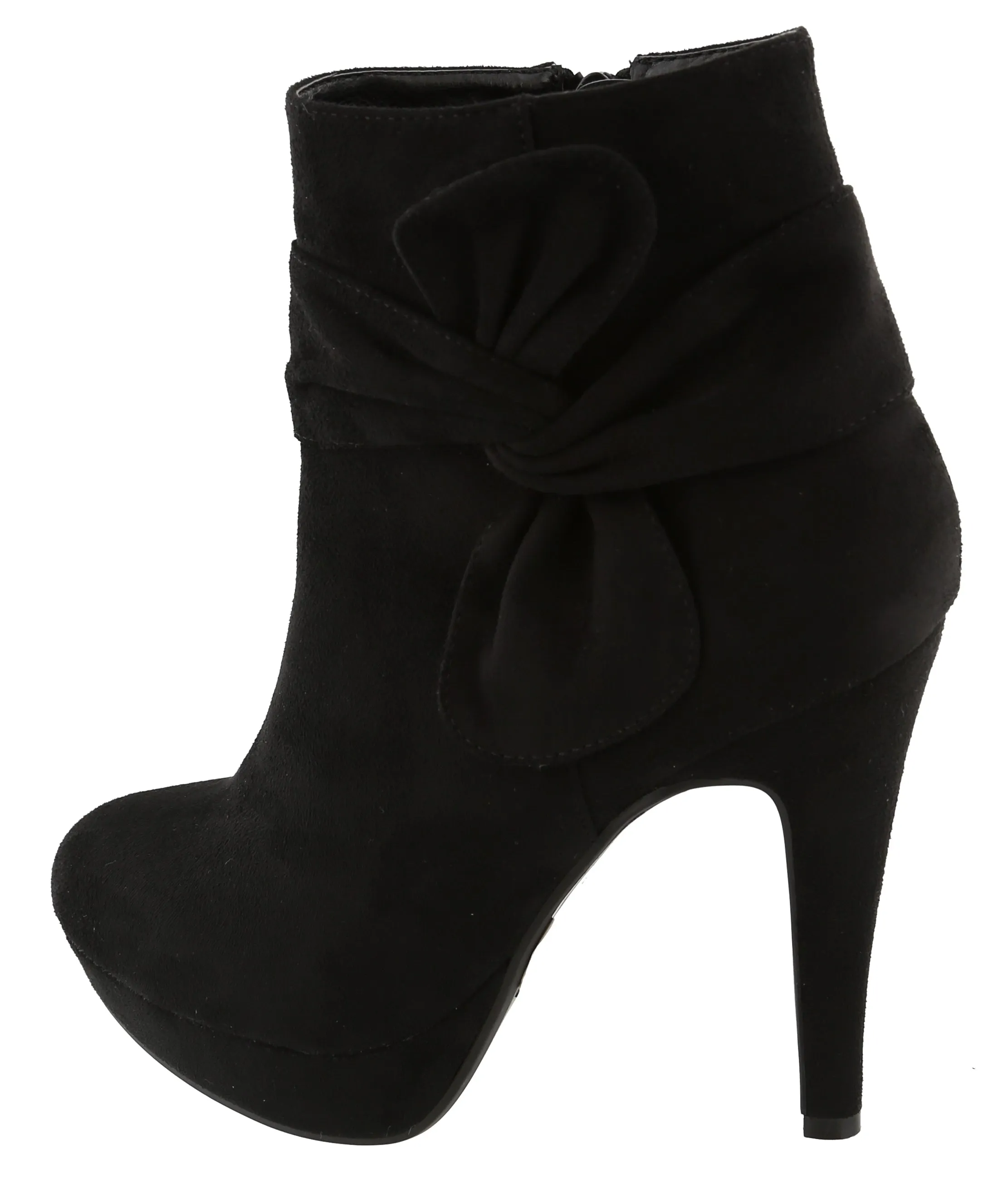 Top Moda Women's Side Bow Knot Platform Stiletto High Heel Ankle Bootie