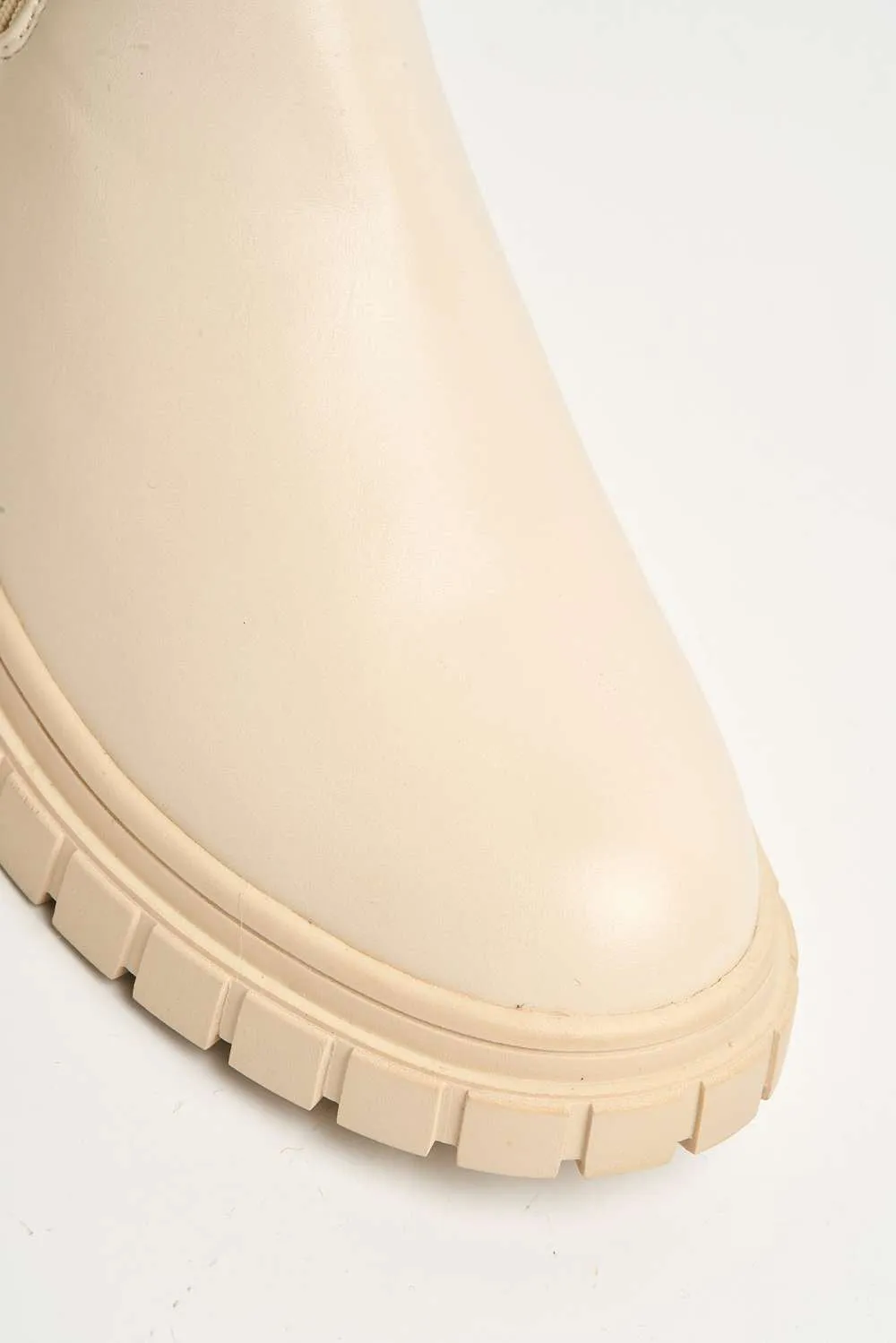 Udrisse Over The Knee Chunky Sock Boots in Beige Knit