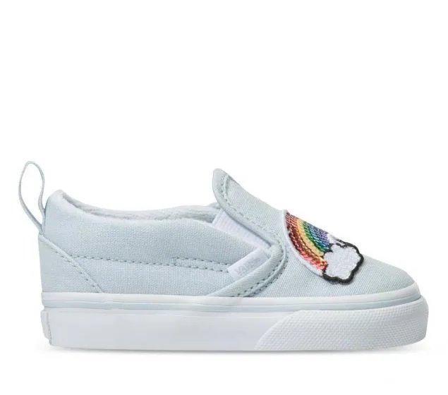 Vans Slip On V Sequin Patch - Ballad Blue - Toddler