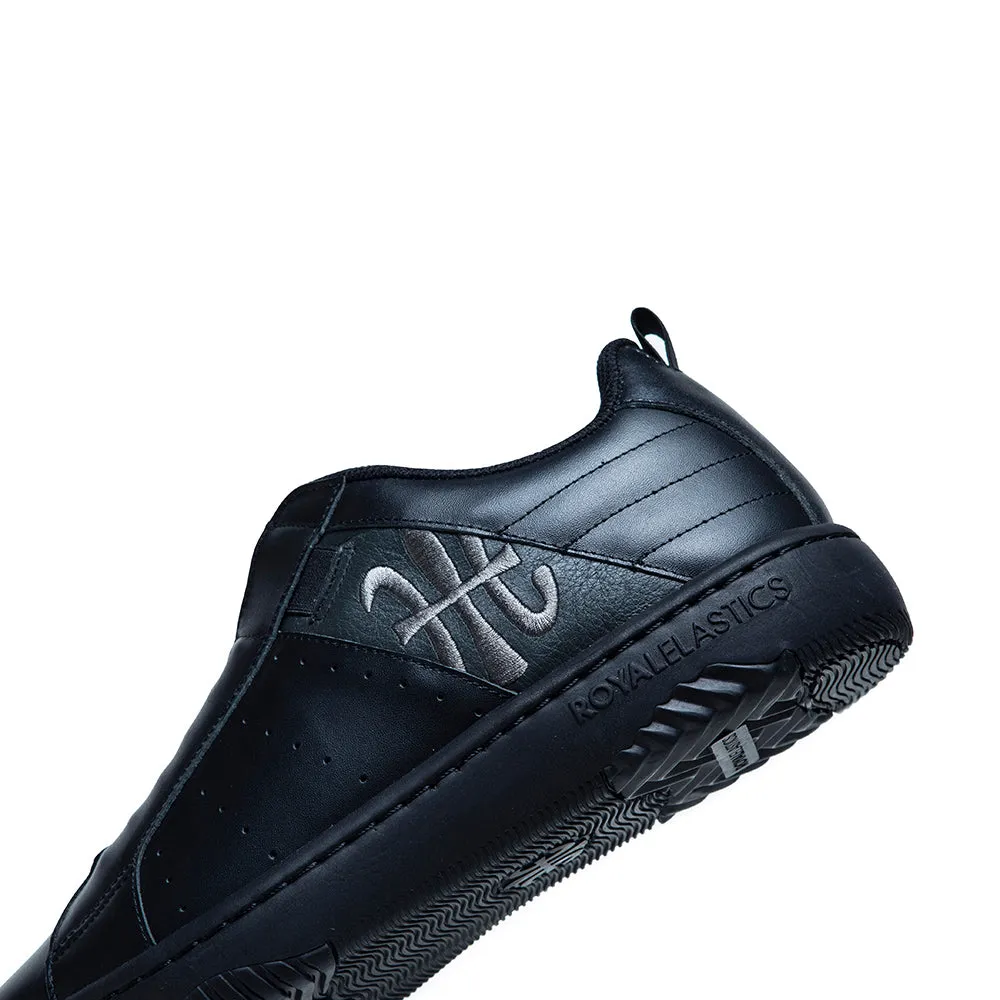 Women's Icon 2.0 Black Gray Logo Leather Sneakers 96521-998